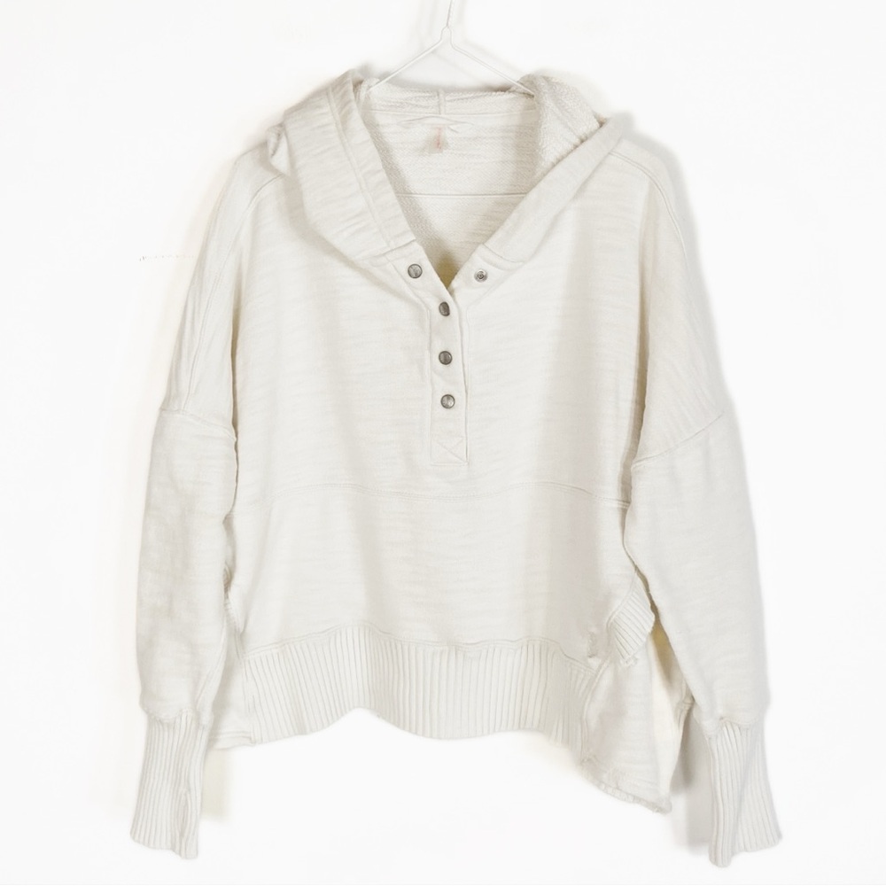 Free People Movement Honey Dove Pullover Hoodie Off White Cotton size S